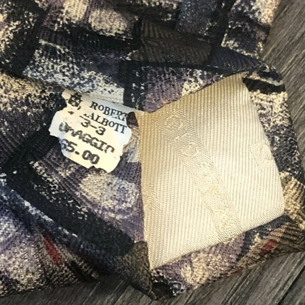 Omaggio 2 By Robert Talbott Italian Hand Sewn Silk Tie Geometric Fedora Print